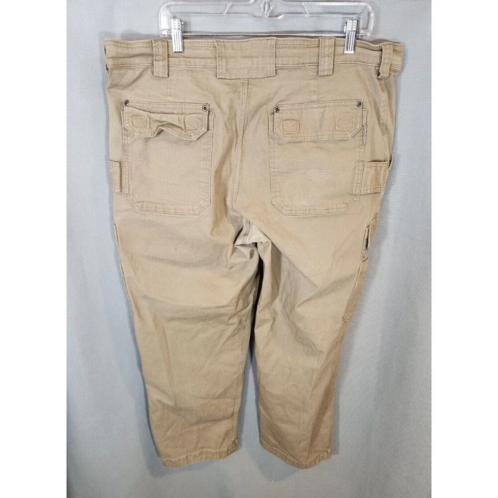 Duluth Trading Flex Fire‎ Hose Mens Cargo Work Pants 41x30 Desert Khaki Relaxed